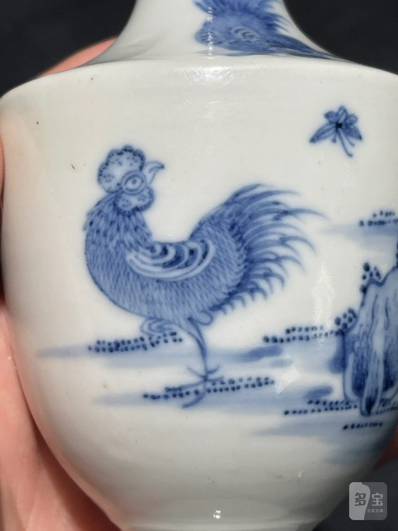 清乾隆 青花大吉图瓶 - 图6